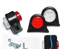 2 bucăți - Indicatori laterali cu diodă din plastic LED 24V Lumini de semnalizare pentru platformă de remorcă de camion alb roșu