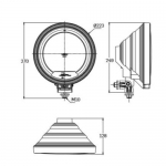 Proiector Halogen, Flexzon, Lampa Ceata, Spot , 12/24 V , Sticla Relief Alba, 23cm