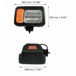 Far LED cu Semnalizare, Dreapta - Flexzon - Hi/Low Beam, 12/24 V - pentru JCB, Tractoare, Excavatoare, Telehandler